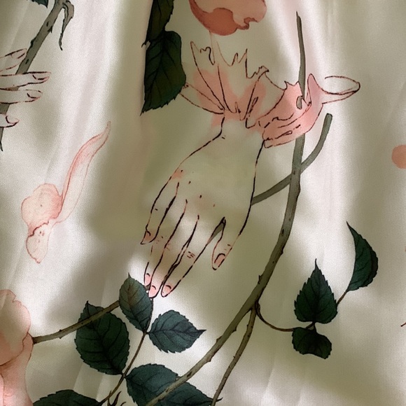 Simple Retro silk floral midi skirt.Pink,white.Sm/med. Vintage,cottage.new.Flare - Picture 3 of 9